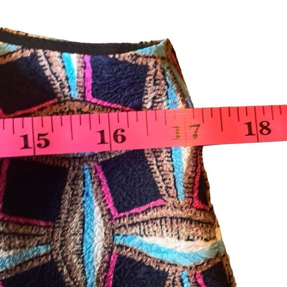 Cooper & Ella Blue Pink Abstract Print Textured Flowy Tank Top Camisole Small - Picture 7 of 8